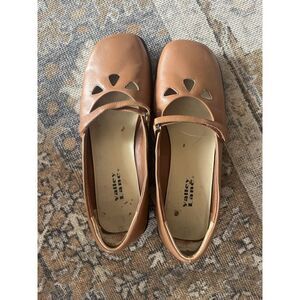Vintage Valley Lane‎ Mary Jane Flats Womens Brown Cutout Comfort Shoes